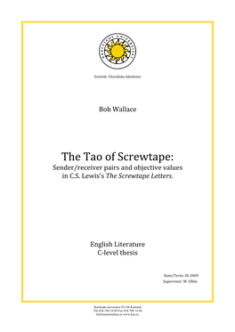 The Tao of Screwtape: Sender/Receiver Pairs and Objective Values in C.S