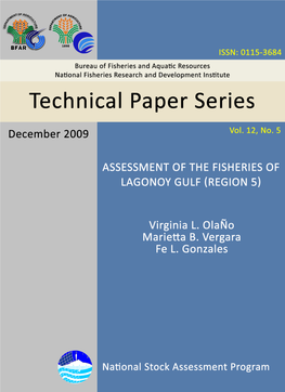 Assessment of the Fisheries of Lagonoy Gulf (Region 5)