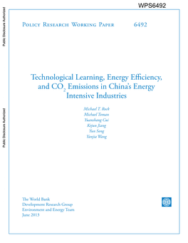 China's Energy Intensive Industries (Percent of World CO2 Emissions Saved)