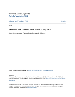 Arkansas Men's Track & Field Media Guide, 2012
