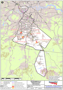 Environmentally Sensitive Site Map SSSI Sussex Croydon