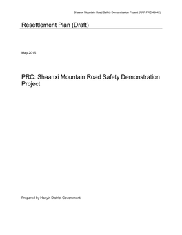 46042-002: Hanyin Highway Road Resettlement Plan