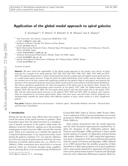 Application of the Global Modal Approach to Spiral Galaxies