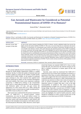 Can Aerosols and Wastewater Be Considered As Potential Transmissional Sources of COVID-19 to Humans?