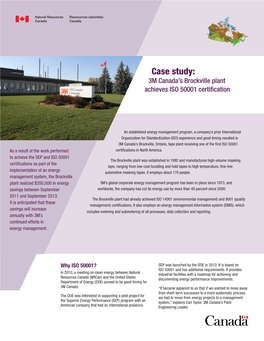 Case Study: 3M Canada's Brockville Plant Achieves ISO 50001 Certification