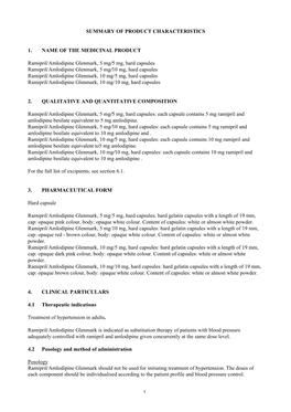 Summary of Product Characteristics 1. Name Of