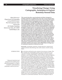 Visualizing Change: Using Cartographic Animation to Explore Remotely-Sensed Data