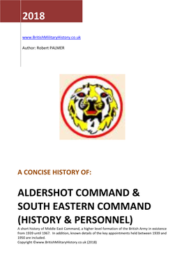 Aldershot Command History & Personnel