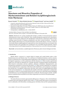 Structures and Bioactive Properties of Myrtucommulones and Related Acylphloroglucinols from Myrtaceae