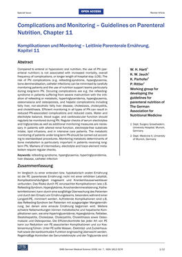 Guidelinesonparenteral Nutrition, Chapter 11