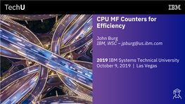 CPU MF Counters for Efficiency