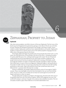 Zephaniah, Prophet to Judah