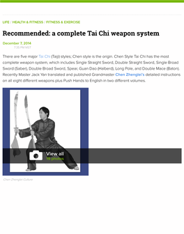 A Complete Tai Chi Weapon System