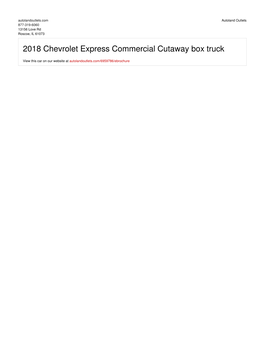 2018 Chevrolet Express Commercial Cutaway Box Truck | Roscoe, IL | Autoland Outlets