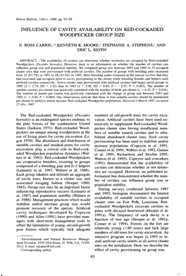 Influence of Cavity Availability on Red-Cockaded Woodpecker Group Size