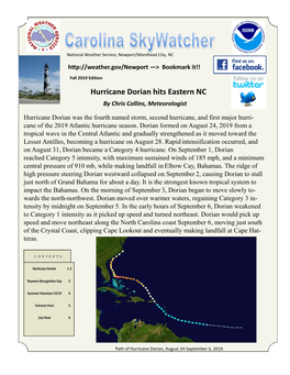 Hurricane Dorian Hits Eastern NC by Chris Collins, Meteorologist