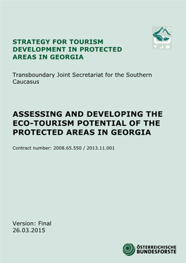 Strategy for Tourism Development in Protected Areas in Georgia