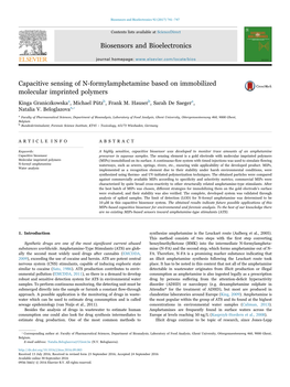 Capacitive Sensing of N-Formylamphetamine Based on Immobilized Molecular Imprinted Polymers