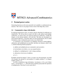 3 Formal Power Series