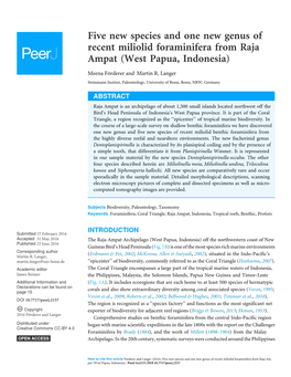 Five New Species and One New Genus of Recent Miliolid Foraminifera from Raja Ampat (West Papua, Indonesia)