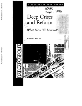 Deep Crises and Reform: What Have We Learned? / Michael Bruno