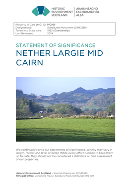 Nether Largie Mid Cairn Statement of Significance