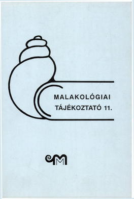 Malakológiai Tájékoztató 11. (Eger, 1992.)