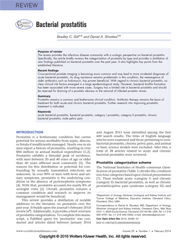 Bacterial Prostatitis