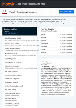 7 Bus Time Schedule & Line Route