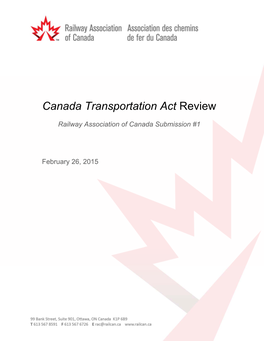 Canada Transportation Act Review