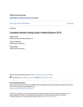 Canadian Muslim Voting Guide: Federal Election 2019