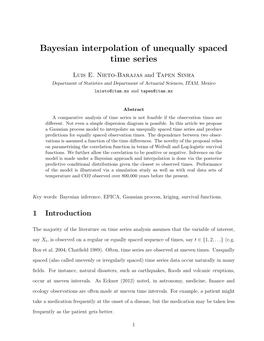 Bayesian Interpolation of Unequally Spaced Time Series