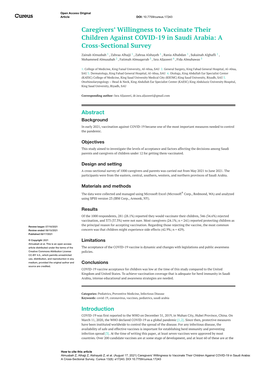 A Cross-Sectional Survey