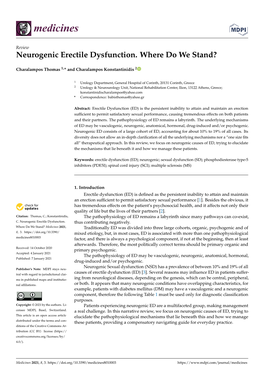 Neurogenic Erectile Dysfunction. Where Do We Stand?