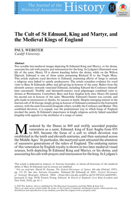 The Cult of St Edmund, King and Martyr, and the Medieval Kings of England