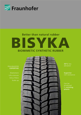 BIOMIMETIC SYNTHETIC RUBBER Better Than Natural Rubber