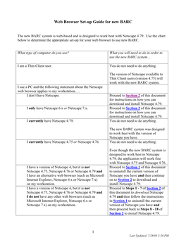 Web Browser Set-Up Guide for New BARC
