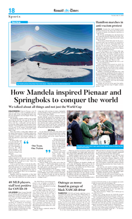 How Mandela Inspired Pienaar and Springboks to Conquer the World We Talked About All Things and Not Just the World Cup