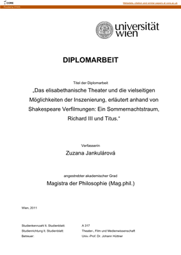 Diplomarbeit