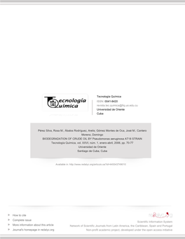 Redalyc.BIODEGRADATION of CRUDE OIL by Pseudomonas