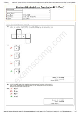 Combined Graduate Level Examination-2019