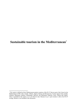 Sustainable Tourism in the Mediterranean1