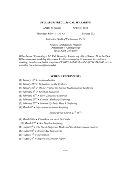 ANTH 612 Syllabus (SP 2012) 01.16.11