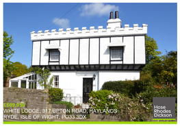 White Lodge, 317 Upton Road, Haylands Ryde, Isle of Wight, Po33 3Dx