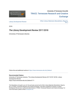 The Library Development Review 2017-2018