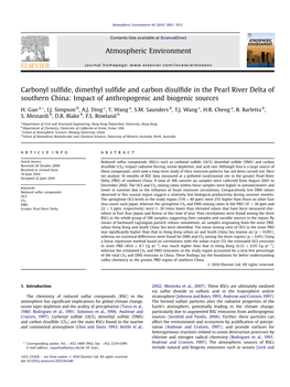 Carbonyl Sulfide, Dimethyl Sulfide and Carbon Disulfide In