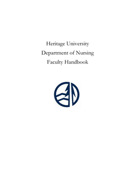Heritage University Department of Nursing Faculty Handbook