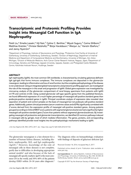 Transcriptomic and Proteomic Profiling Provides Insight Into