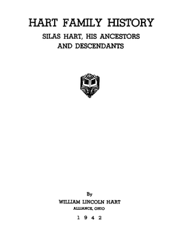 Hart Family History Silas Hart, His Ancestors and Descendants