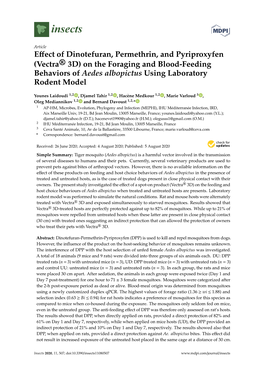 Effect of Dinotefuran, Permethrin, and Pyriproxyfen